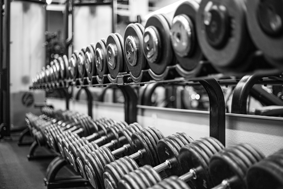 Dumbbell rack inside the free weights area at Pro Ultimate Gyms Gurugram